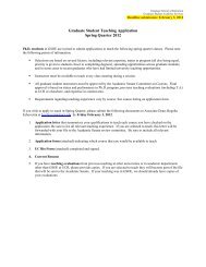 Graduate Student Teaching Application - Graduate School of ...