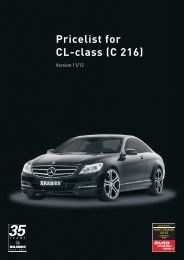 Pricelist for CL-class (C 216) - Lenartowicz