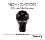 Shifter knob with digital gear display Operating ... - Indy-Cator