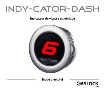 Indicateur de vitesse numÃ©rique Mode d'emploi - Indy-Cator