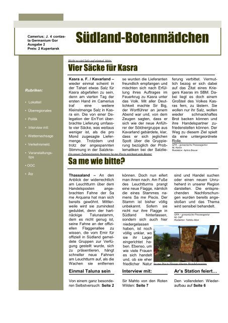 6. Ausgabe - Oase der Vier Palmen