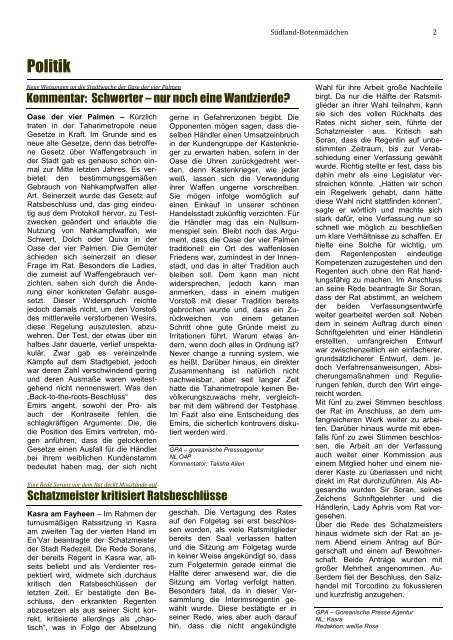 9. Ausgabe - Oase der Vier Palmen