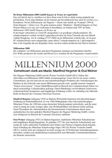 De firma Millennium 2000 GmbH Hegener & Weiner in vogelvlucht ...