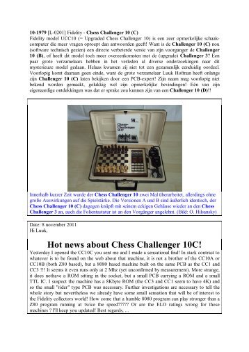 Hot news about Chess Challenger 10C!