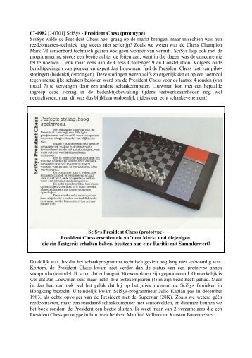 SciSys - President Chess (prototype) - Schaakcomputers en ...