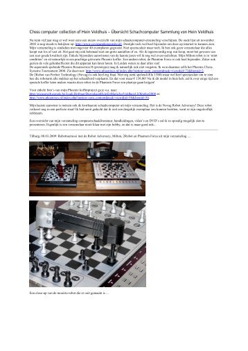 Chess computer collection of Hein Veldhuis â Ãbersicht ...