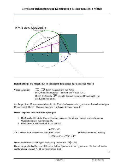 Das Dreieck AHD ist Ã¤hnlich zum Dreieck AES - hs-euklid.de