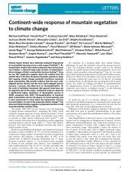 Continent-wide response of mountain vegetation to climate change