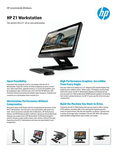 HP Z1 Workstation - HP Z Workstation & HP Z Displays