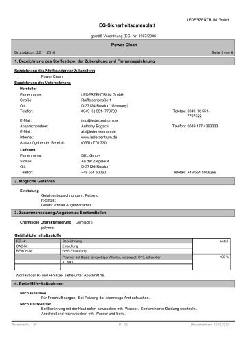 EG-Sicherheitsdatenblatt - DKL