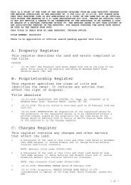 A: Property Register B: Proprietorship Register C: Charges Register