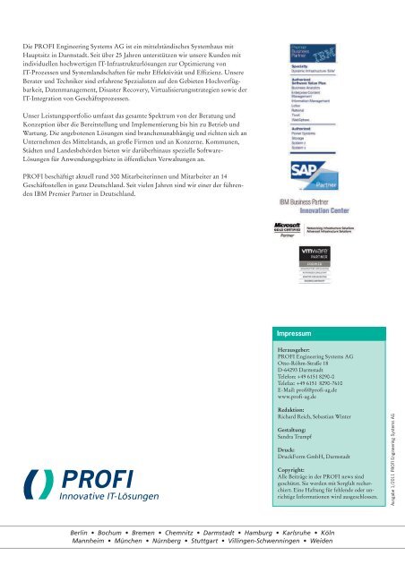 PROFI news - PROFI Engineering Systems AG