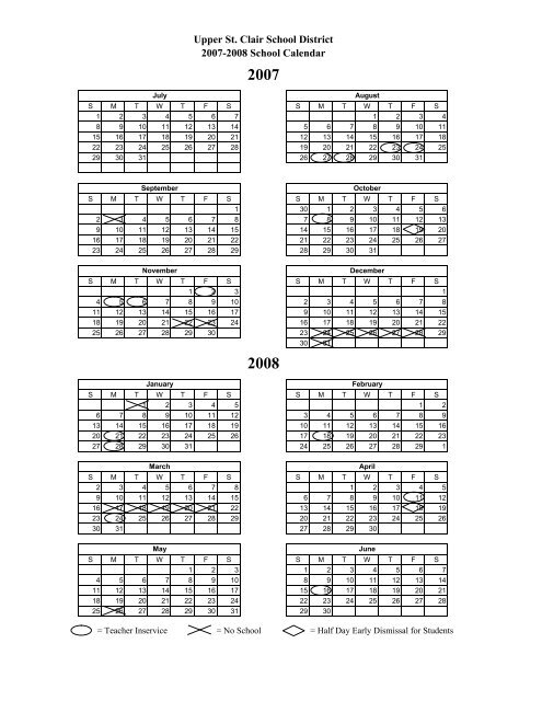 2007 2008 School Calendar School Calendar QSI International School