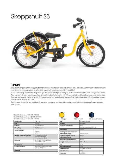 Cykelbroschyr S3 Trehjulingar - Skeppshult