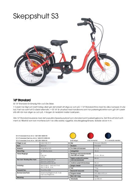 Cykelbroschyr S3 Trehjulingar - Skeppshult