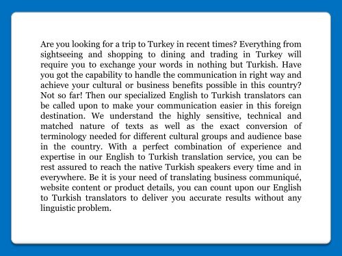 Find Skillful English to Turkish Translator