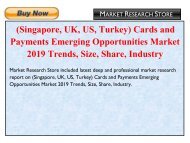 Singapore, UK, US, Turkey Cards and Payments Emerging Opportunities Market 2019 Trends, Size, Share, Industry