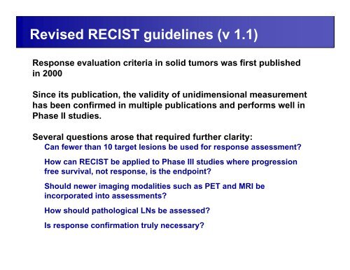 Revised RECIST guidelines (v 1.1) - Veterinary Cancer Society