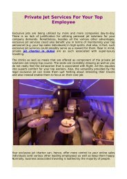 Private Jet Services For Your Top Employee