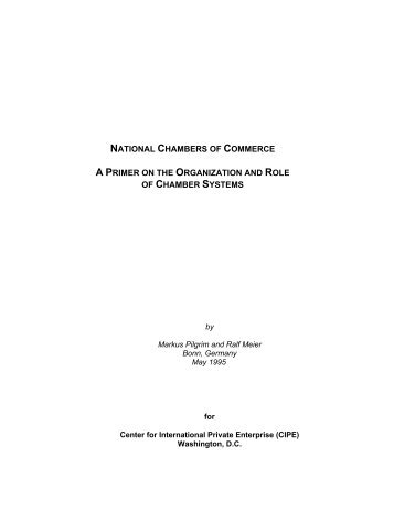 national chambers of commerce a primer - Center for International ...