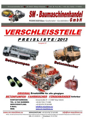 VERSCHLEISSTEILE - SM-Maschinen.eu