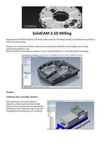 SolidCAM 2.5D Milling - strojotehnika
