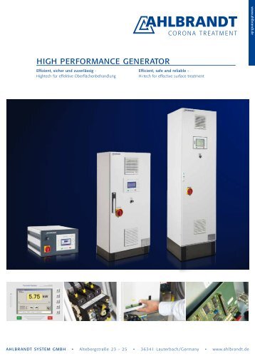 HIGH PERFORMANCE GENERATOR - Ahlbrandt System GmbH