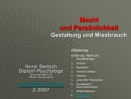 Macht und Persönlichkeit - Horst Bertsch