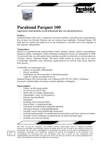 Parabond Parquet 100 - DL Chemicals