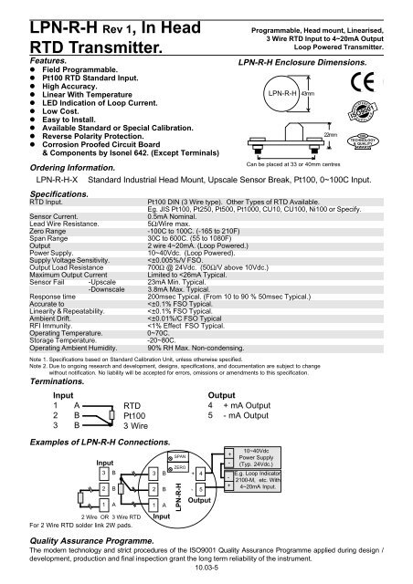 LPN-RH Installation Guide (Old type) - Intech Instruments Ltd