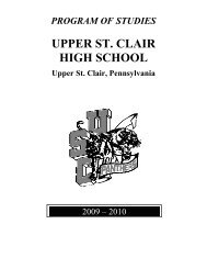 UPPER ST. CLAIR HIGH SCHOOL - Upper St. Clair School District