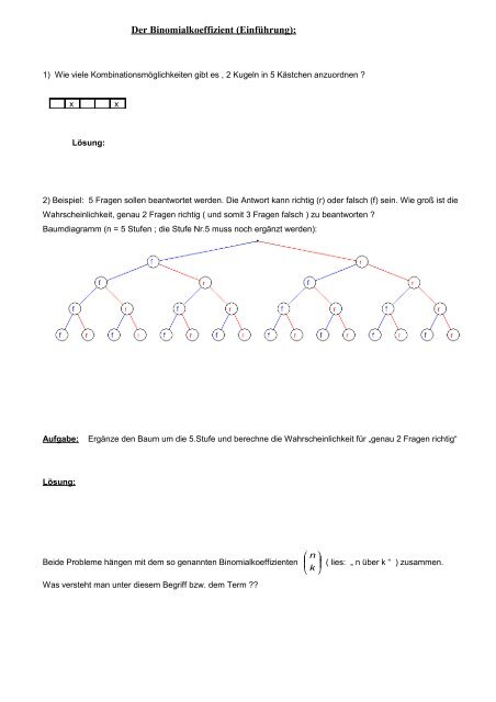 EinfÃ¼hrung Binomialkoeffizient - K-achilles.de