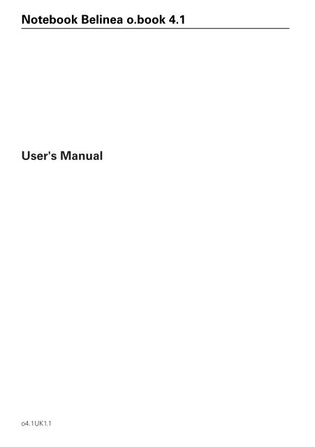 Notebook Belinea o.book 4.1 User's Manual - ECT GmbH