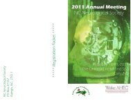 2011 Annual Meeting NC Neurological Society - North Carolina ...