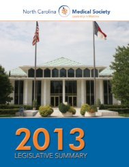 LEGISLATIVE SUMMARY - North Carolina Medical Society