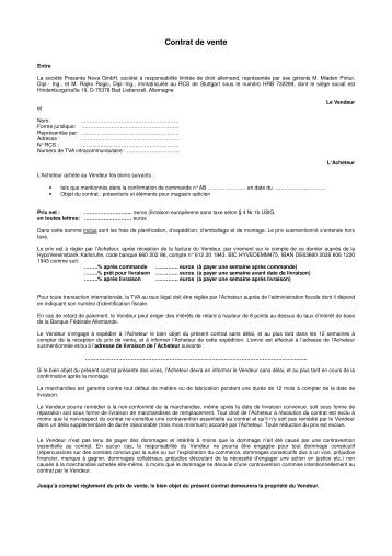 Contrat de vente