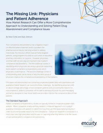 The Missing Link: Physicians and Patient Adherence - Campbell ...
