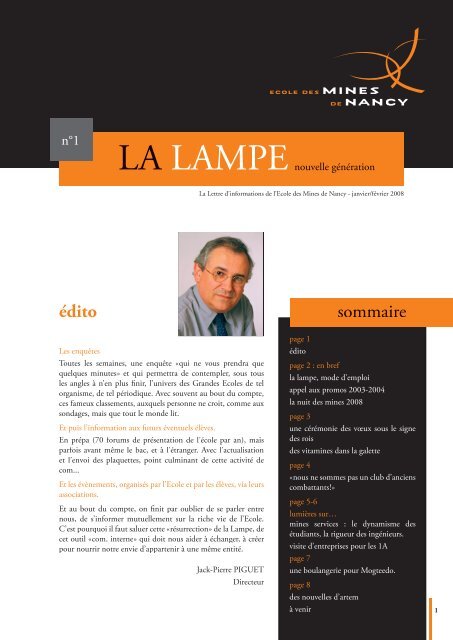 nÂ°1 LA LAMPE - Ecole des Mines de Nancy