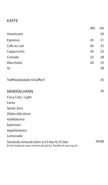 MINERALVANN KAFFE - Champagneria