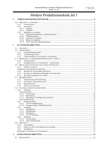 Modern Produktionsteknik del1 - Chalmers tekniska högskola