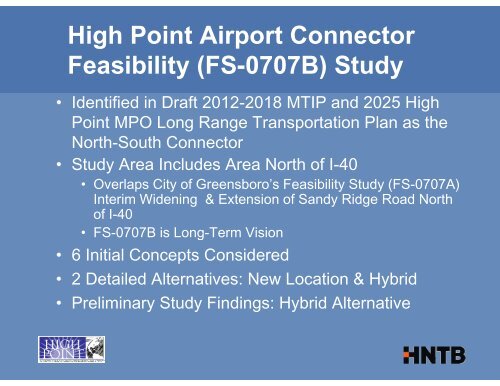 High Point Airport Connector 06/13/11 ... - Transportation