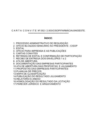 Carta Convite CISOP UNIOESTE FARMA2 - Olivatti