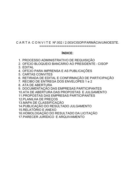 Carta Convite CISOP UNIOESTE FARMA2 - Olivatti