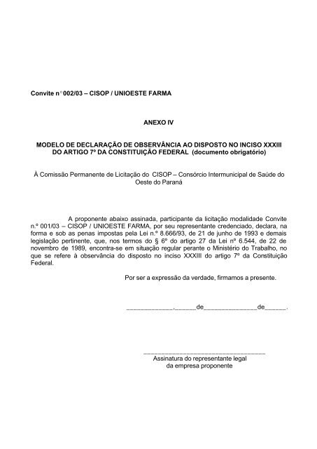 Carta Convite CISOP UNIOESTE FARMA2 - Olivatti