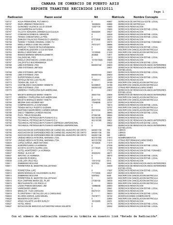 camara de comercio de reporte tramites recibidos 18032011 puerto ...