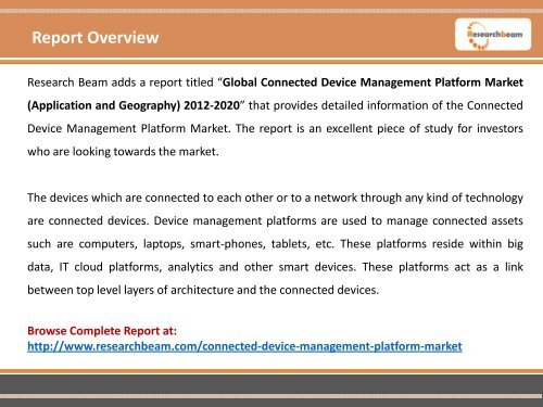 Device Management Platform Market (Application and Geography) 2012-2020