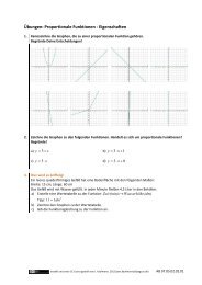 Ãbungen: Proportionale Funktionen - Eigenschaften - dianoia