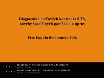 Diagnostika oceľových konštrukcií TS, návrhy šoeciálnych pomôcok ...