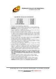 Taxas de Ajuda de Custo - FederaÃ§Ã£o Paulista de Basketball