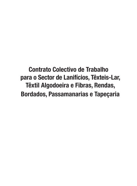 Contrato Colectivo de Trabalho para o Sector de Lanifícios ... - Fesete